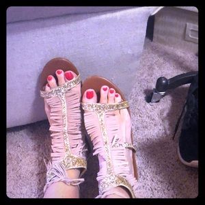 Fringed sandals